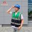 ÁO GILE BẢO HỘ PHẢN QUANG KÉT PHỐI XANH ĐEN - ÁO GILE TÚI HỘP CAO CẤP CHO KỸ SƯ