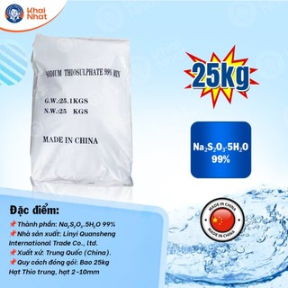 Sodium Thiosulfate - Natri Thiosunfat - Thio trung, hạt 2-10mm (25kg/bao), trung hòa clo, giảm phèn, sạch nước