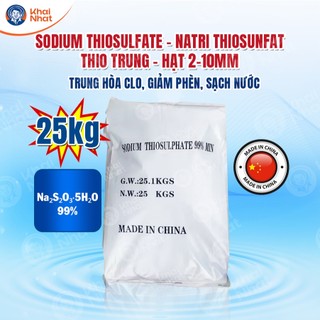 Sodium Thiosulfate - Natri Thiosunfat - Thio trung, hạt 2-10mm (25kg/bao), trung hòa clo, giảm phèn, sạch nước