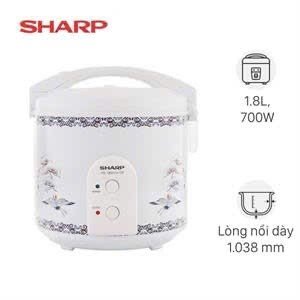 Nồi cơm điện nắp gài Sharp 1.8 lít KS-183TJV-CR -Chính Hãng trưng bày -Công suất:700 W Lòng nồi dày