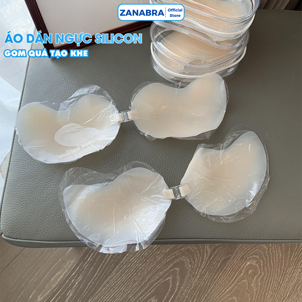 Áo dán ngực quả xoài silIcon mỏng nhẹ trong suốt, Miếng dán ngực cài trước không lộ ZANABRA D0156
