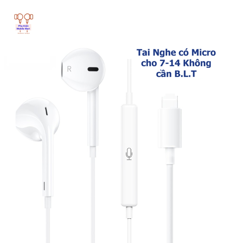 Tai Nghe Có Dây Cho 7-14 Có Micro Đàm Thoại (Không B.L.T) – Nghe Nhạc Gọi Điện, Cắm Là Dùng