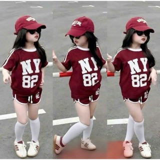 Bộ thể thao NY 82 phối viền dành cho bé gái 9-44kg.(H02)