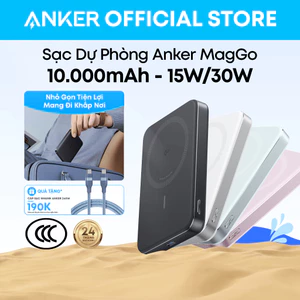 Pin dự phòng Anker MagGo Power Bank siêu mỏng 10000mAh từ tính, bộ sạc di động được chứng nhận Qi2 15W A1664