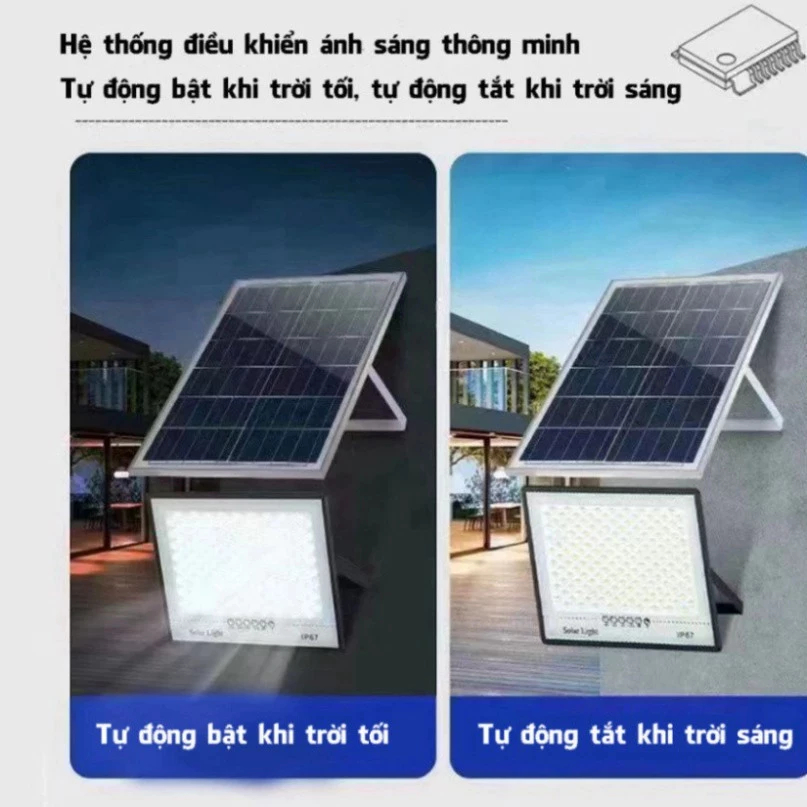 Đèn LED năng lượng mặt trời ngoài trời chống nước kèm tấm pin năng lượng mặt trời