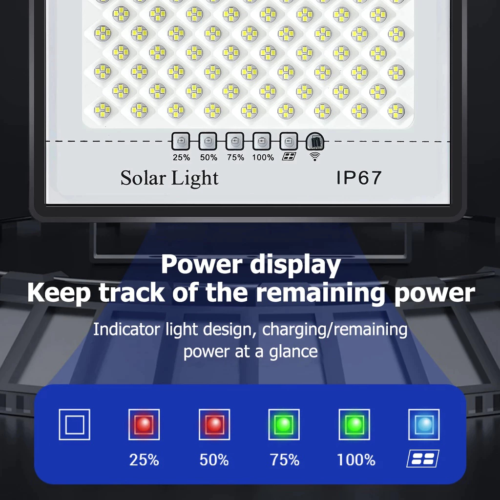 Đèn LED năng lượng mặt trời ngoài trời chống nước kèm tấm pin năng lượng mặt trời