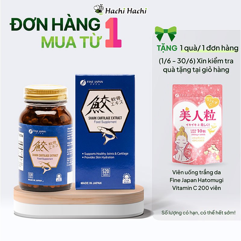 Viên uống Shark Cartilage Extract 520 viên, từ sụn cá mập, hỗ trợ tăng ...