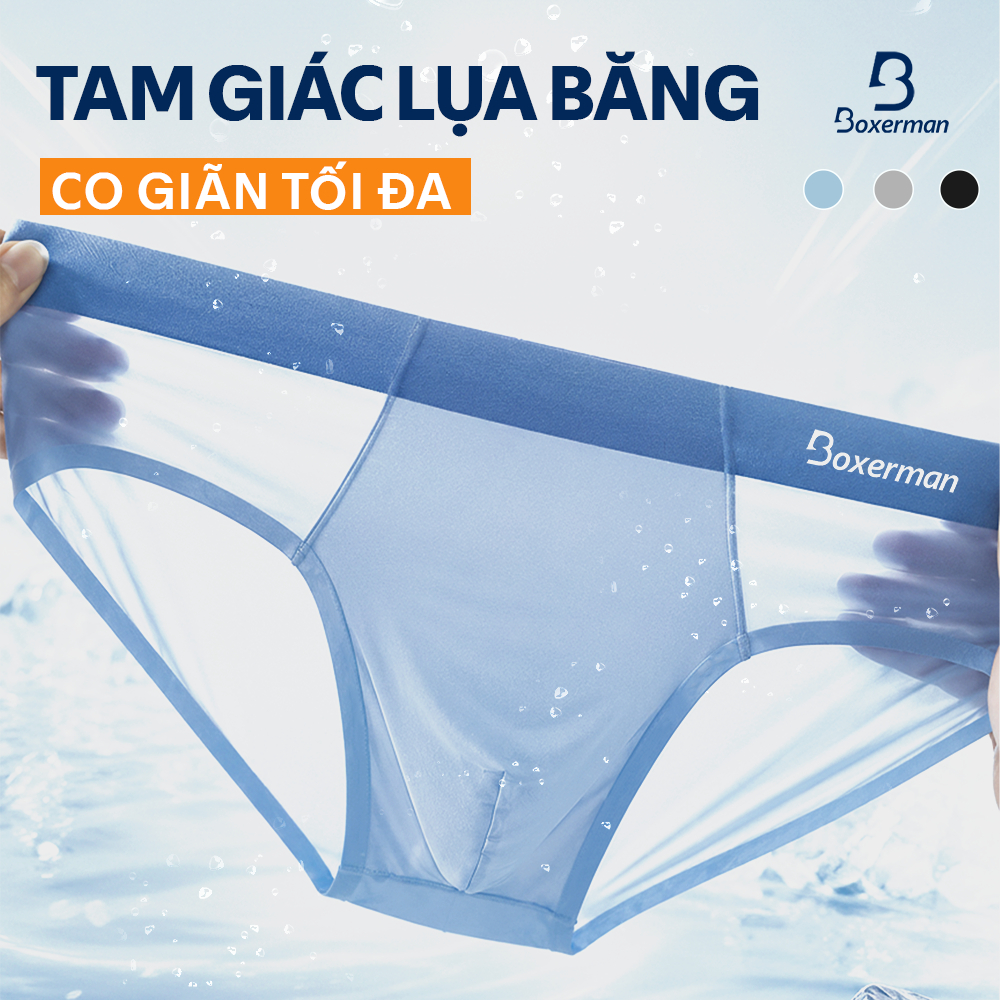 Combo 3 6 quần sịp nam tam giác SLIP thun lạnh chính hãng, không viền, cao cấp BOXERMAN