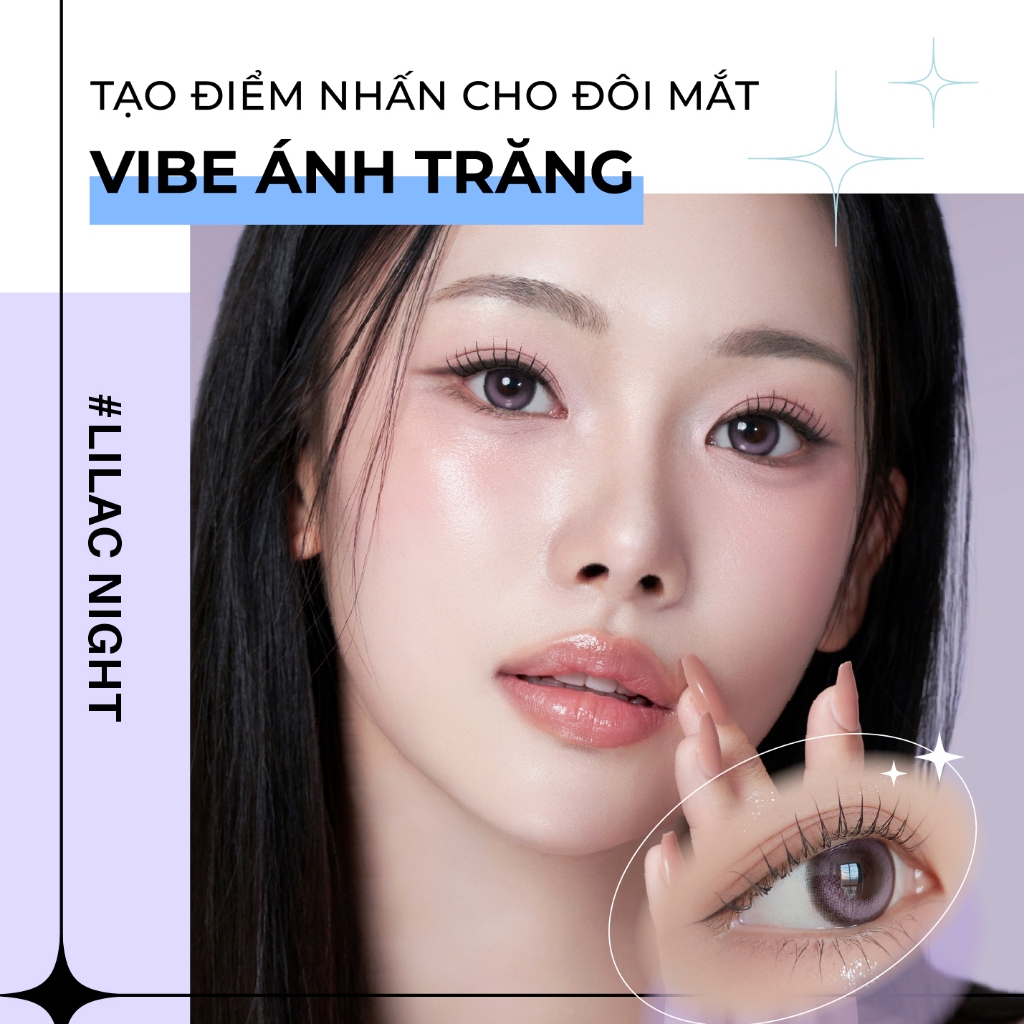 [Lens 1 Ngày] - Lens Highlight Khóa Trục KARACON CHICOLOR -#46 Lilac Night (2 Chiếc)