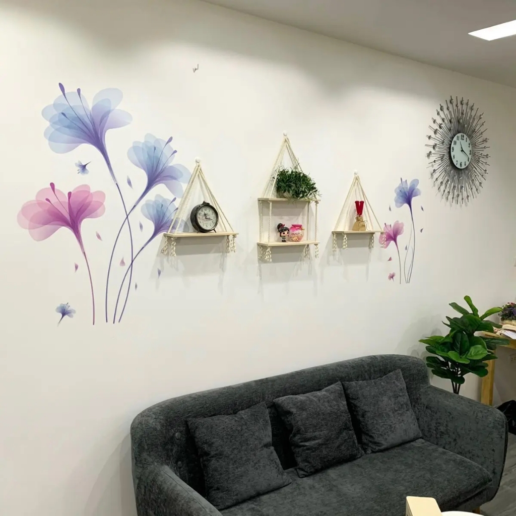 Combo 3 Kệ Gỗ Treo Tường Decor Phòng Ngủ Xuyên Mộc Kệ Gỗ Dây Thừng Trang Trí Phòng Khách Phong Cách Vintage