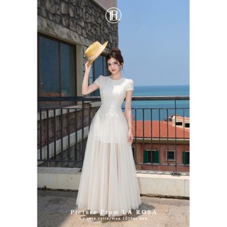 Váy Maxi Tiệc Cao Cấp LA ROSA Chất Ren Hoa Phối Lưới Cao Cấp Tôn Dáng Sang Chảnh T470-SX