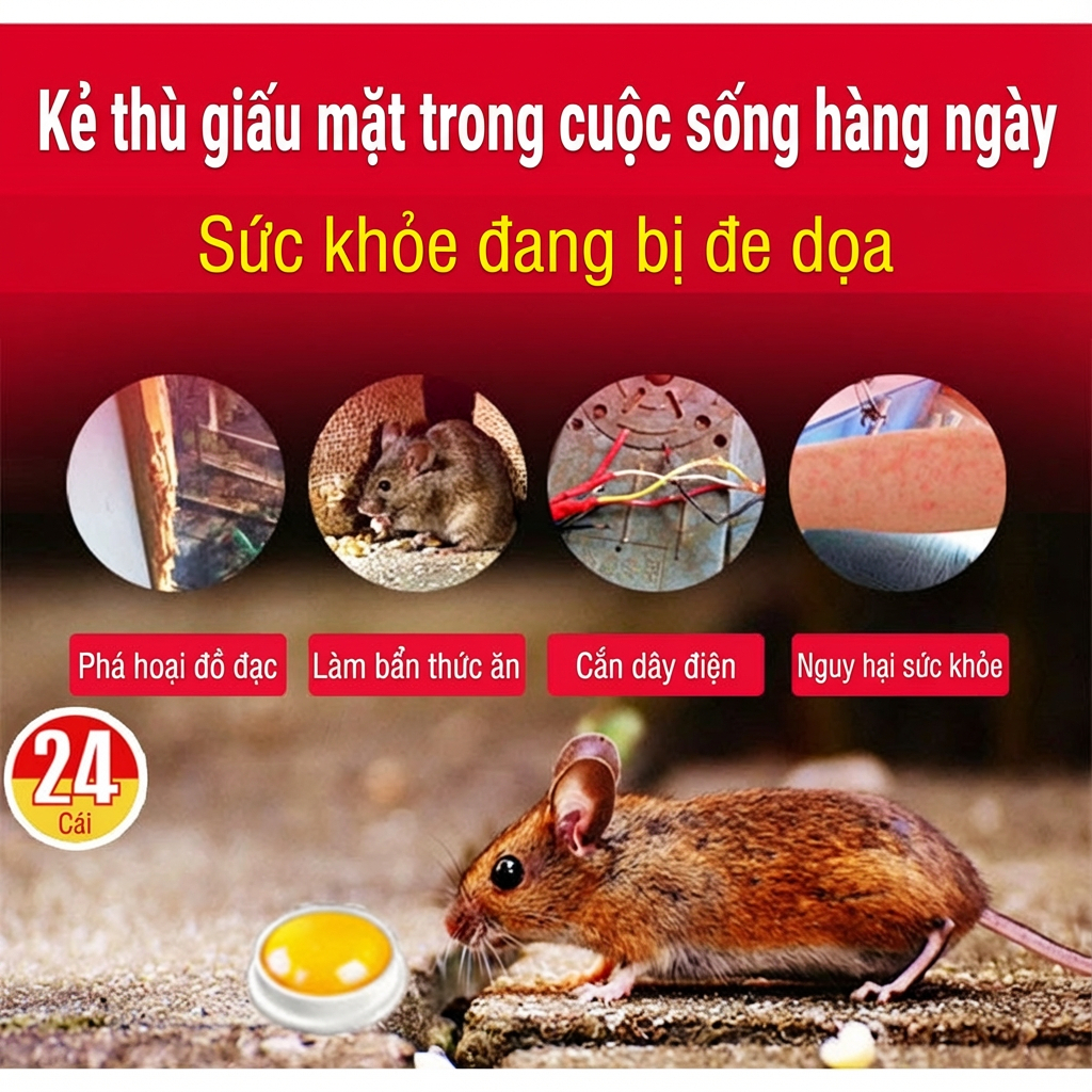 🐀Gel đuổi chuột 24 viên🐀 Công thức đậm đặc hỗ trợ xua chuột hiệu quả, phù hợp nhà ở kho bãi dễ sử dụng tiện lợi mỗi ngày