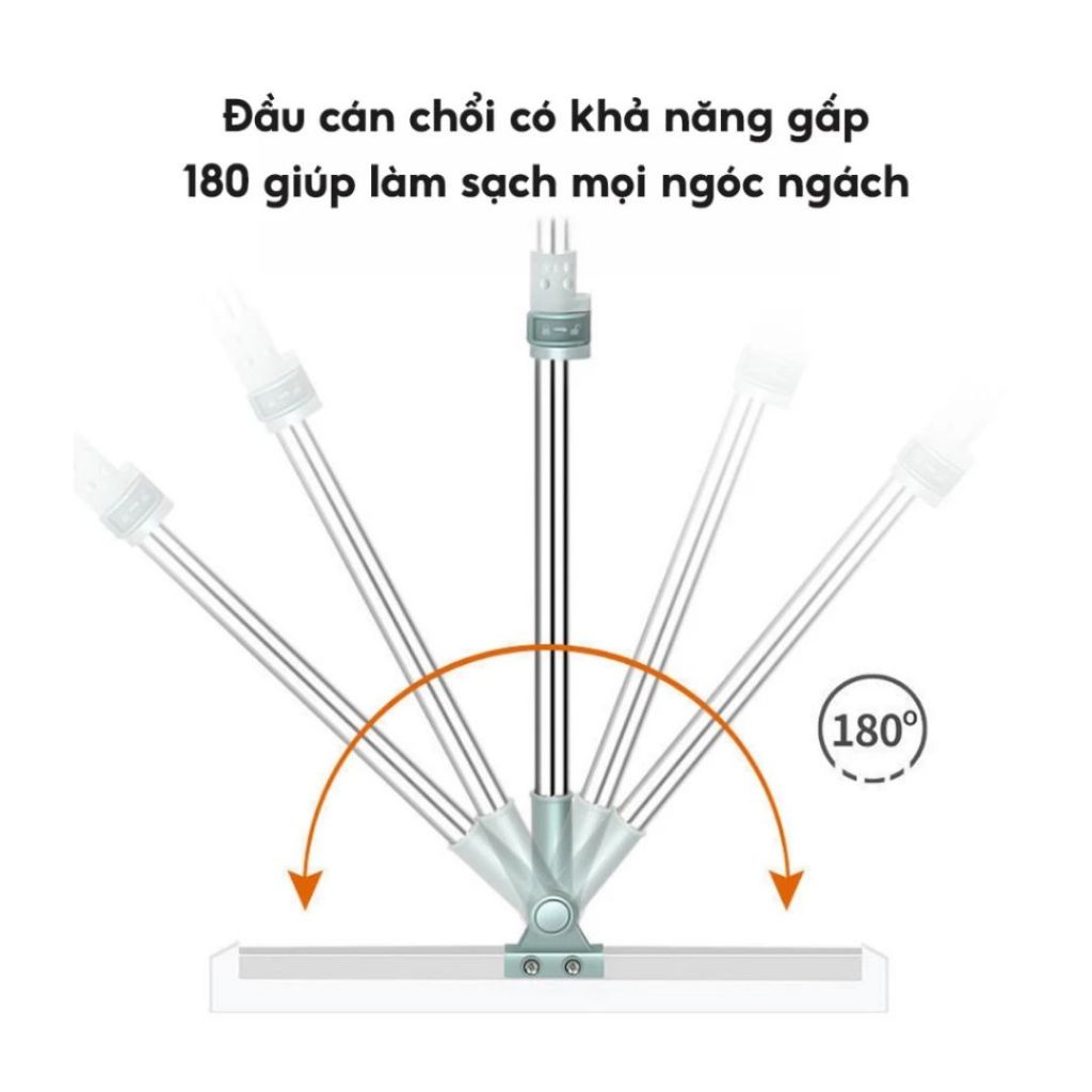 Chổi Gạt Nước ALOHOME Khớp Xoay 180° – Chổi Gạt Sàn Nhà Tắm, Lau Kính, Gạt Nước Đa Năng Cán Dài