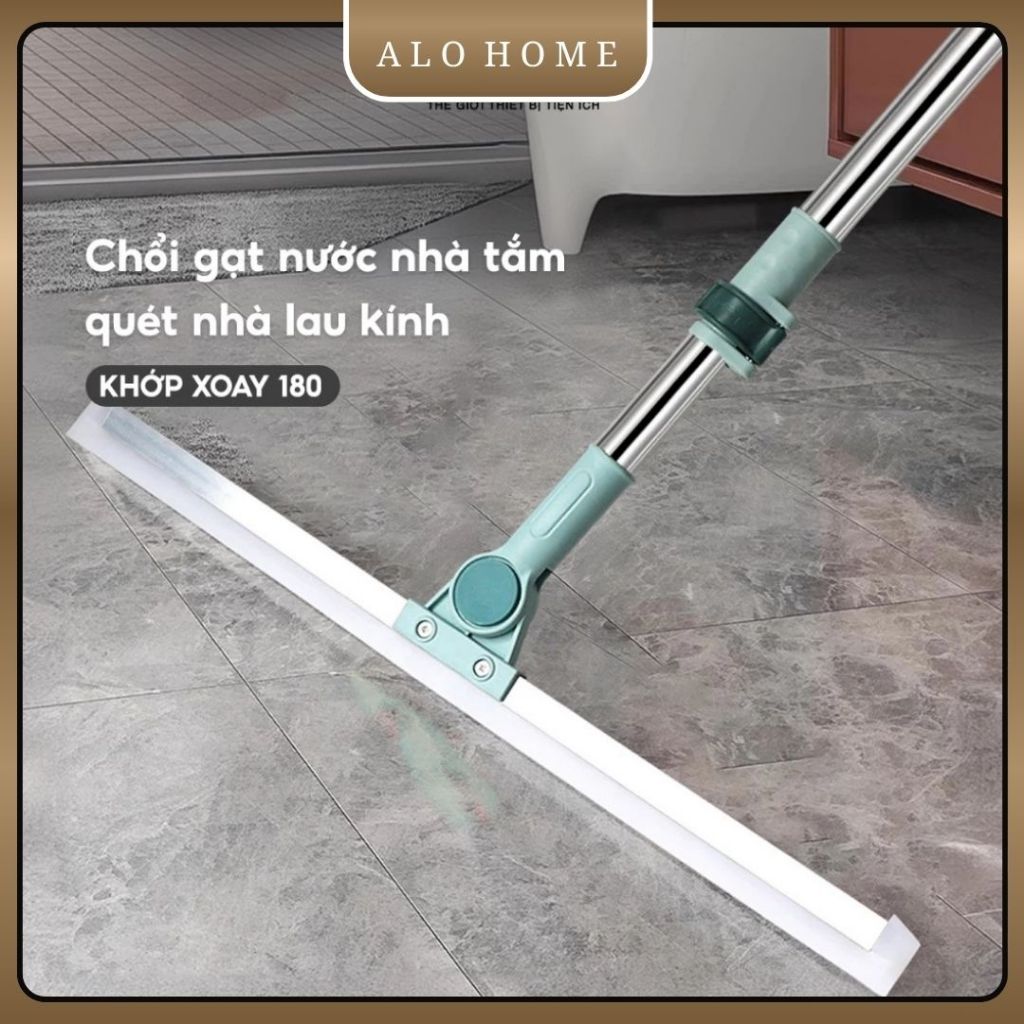 Chổi Gạt Nước ALOHOME Khớp Xoay 180° – Chổi Gạt Sàn Nhà Tắm, Lau Kính, Gạt Nước Đa Năng Cán Dài