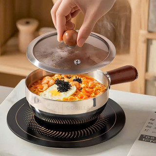 Nồi Inox Đa Năng Tay Gỗ Cao Cấp Có Nắp Đậy – Nấu Mì, Lẩu Mini, Cháo, Súp, Phù Hợp Mọi Gian Bếp