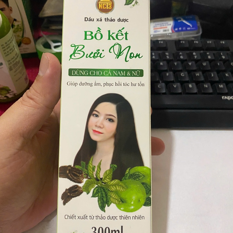Dầu Xả Thảo Dược Bồ Kết Bưởi Non NCT3 300ml Giúp Tóc Mềm Mượt Cho Nam Và Nữ