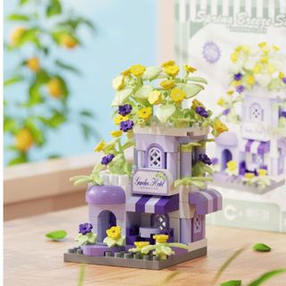 Mô Hình Nhà Hai Tầng Mini Lắp Ghép Hoa Trang Trí HT Toys