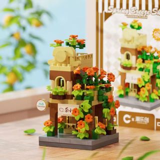 Mô Hình Nhà Hai Tầng Mini Lắp Ghép Hoa Trang Trí HT Toys