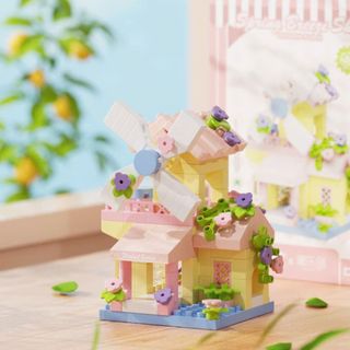 Mô Hình Nhà Hai Tầng Mini Lắp Ghép Hoa Trang Trí HT Toys