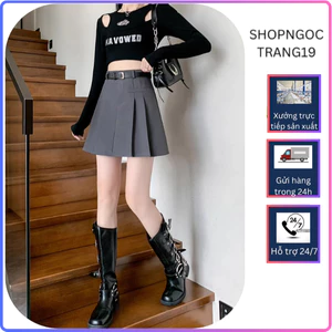 Chân Váy Tennis Xếp Ly Ngắn Cạp Cao Kèm Belt Phong Cách Hàn Quốc Ulzzang Hot Trend SHOPNGOCTRANG19 CV142