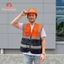 ÁO GILE BẢO HỘ PHẢN QUANG CAM PHỐI XANH ĐEN - ÁO GILE TÚI HỘP KHÓA KÉO KAKI CHO KỸ SƯ CÔNG NHÂN XÂY DỰNG, KỸ THUẬT, KHO