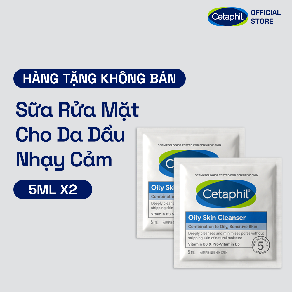 [Gift] Combo 2 Sữa rửa mặt dịu lành cho da dầu nhạy cảm Cetaphil Oily Skin Cleanser 5ml