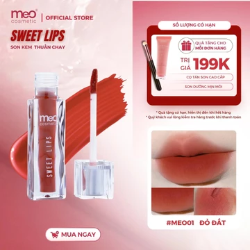 Son kem lì thuần chay, không chì MeO Sweet Lips MeO Cosmetc dạng nước, mịn lì lâu trôi, hiệu ứng căng mọng 3g