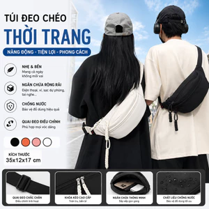 Túi đeo chéo phong cách đơn giản basic hàn quốc sức chứa lớn phù hợp dễ phối quần áo chất liệu vải dù giá rẻ.s1005