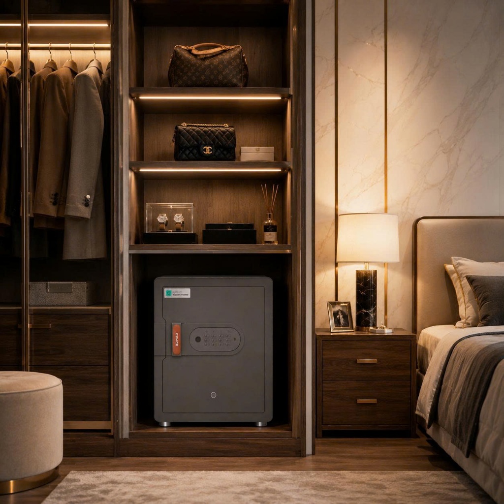 Két Sắt Xiaomi CRMCR 30MS 45MS 60MS Khóa Vân Tay Điện Tử Định Danh Người Mở Thông Minh - Kết Nối App Xiaomi Home