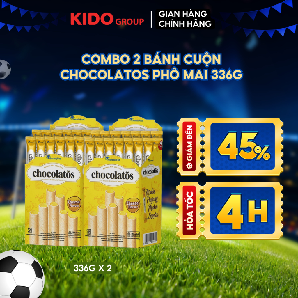 Combo 2 Bánh cuộn Chocolatos Phô Mai 336g | Kido Group