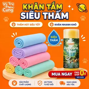 Khăn Tắm Cho Chó Mèo Siêu Thấm Hút Nước, Không Bám Lông