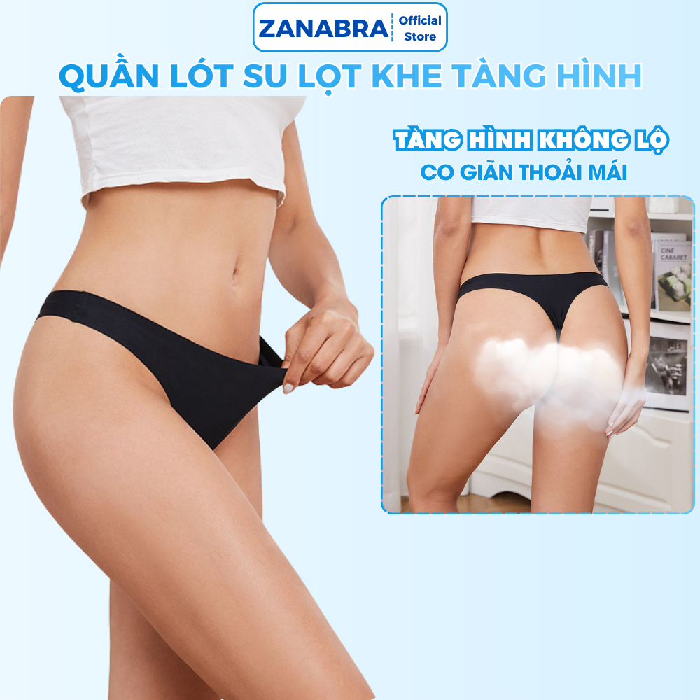 Combo 3 Quần Lót Nữ Lọt Khe Tàng Hình Chất Su, Quần Chip Nữ Lọt Khe Đáy Dán Kháng Khuẩn ZANABRA L716
