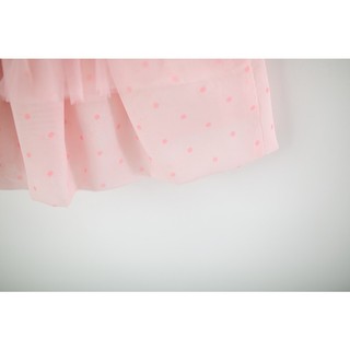 Váy thun cotton bé gái du lịch mùa hè chấm bi nơ vai xinh xắn D1348 Bí Ngô Nhỏ