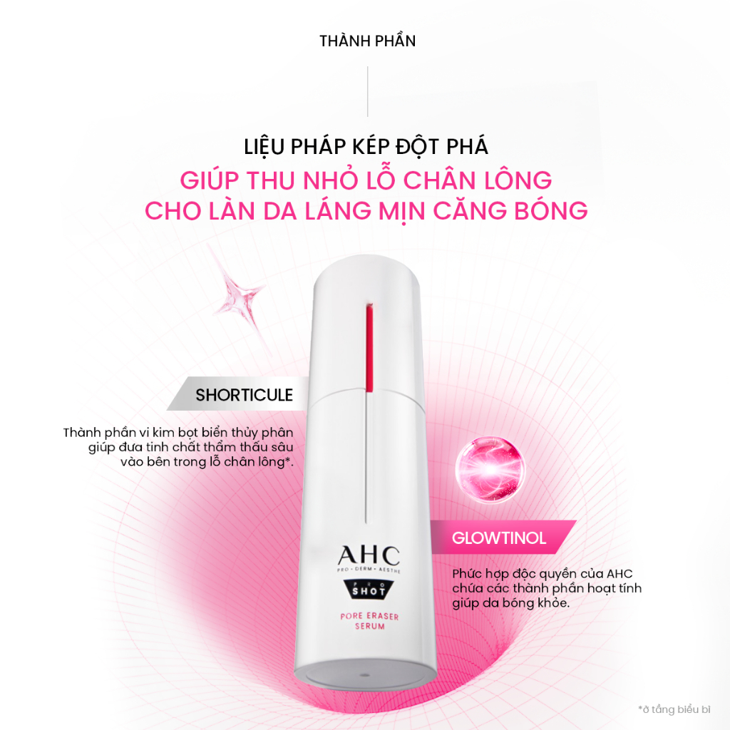 Tinh Chất Serum Vi Kim Thu Nhỏ Lỗ Chân Lông AHC Cho Da Láng Mịn Căng Bóng (Retinol + Glutathione + Niacinamide) 30ml
