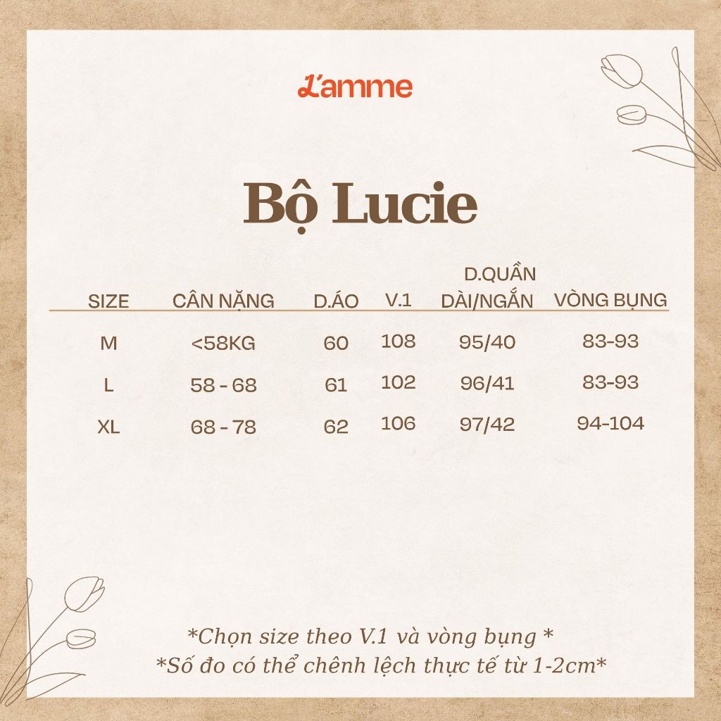 Bộ Mặc Nhà LUCIE SHORT Cho Bà Bầu Và Sau Sinh, Đồ Bầu Dáng Suông Rộng Che Bụng Hiệu Quả, Chất Liệu Mềm Mát - L'amme
