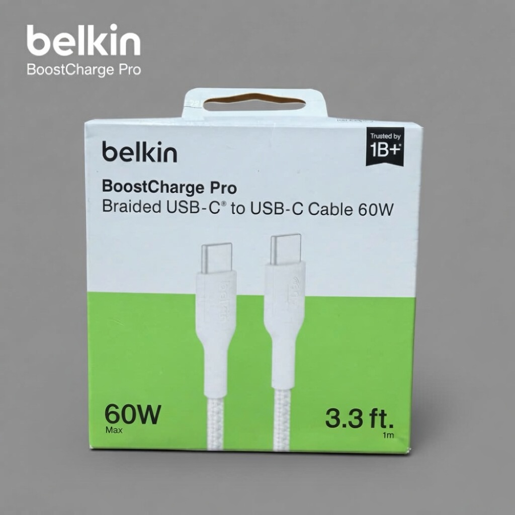 [Chính Hãng] Cáp Sạc Nhanh USB Type C To C Belkin 60W Boost Charge 1M - Dây Bọc Dù Chống Đứt Gãy, Chứng Nhận USB-IF