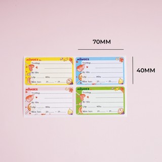 Set 16 Cái Nhãn Vở Có Keo Dán Sẵn Mondez, Nhãn Dán Thông Tin Cho Học Sinh