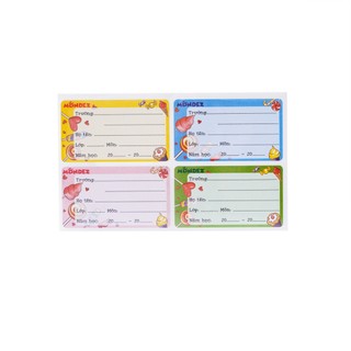 Set 16 Cái Nhãn Vở Có Keo Dán Sẵn Mondez, Nhãn Dán Thông Tin Cho Học Sinh