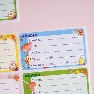 Set 16 Cái Nhãn Vở Có Keo Dán Sẵn Mondez, Nhãn Dán Thông Tin Cho Học Sinh