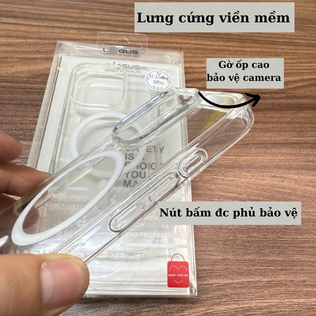 [Chính Hãng] Ốp Lưng Likgus Ai LinMag iPhone 16/17 Pro Max - Trong Suốt Chống Ố Vàng, Nút Camera Control, Magnetic