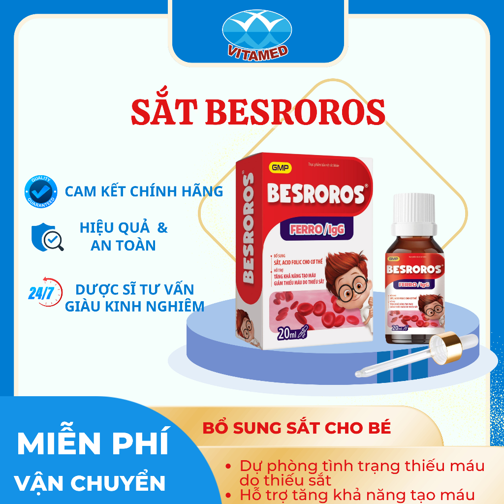BESROROS - Sắt Nhỏ Giọt Bổ Sung Sắt Cho Trẻ Lọ 20 ML