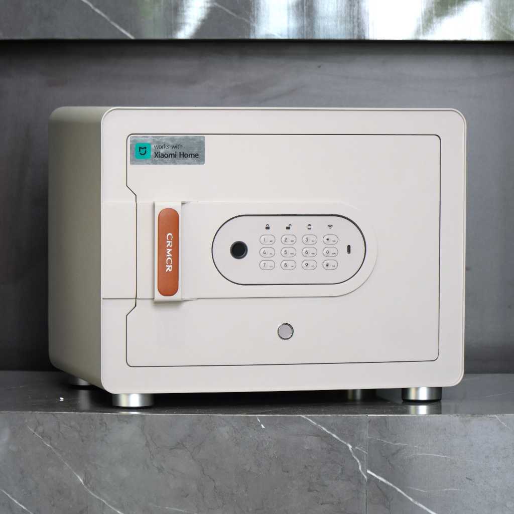 Két sắt mini thông minh Xiaomi CRMCR 30MS Vân Tay Điện Tử, Cảnh Báo Trộm Điện Thoại 2 màu xám, trắng miễn phí vận chuyển