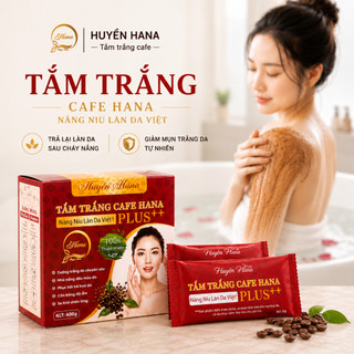 Bột Tắm Trắng Body Cafe Huyền Hana – Nhả Nắng ,Trắng Da, Giảm Mụn, Hộp 12 Gói