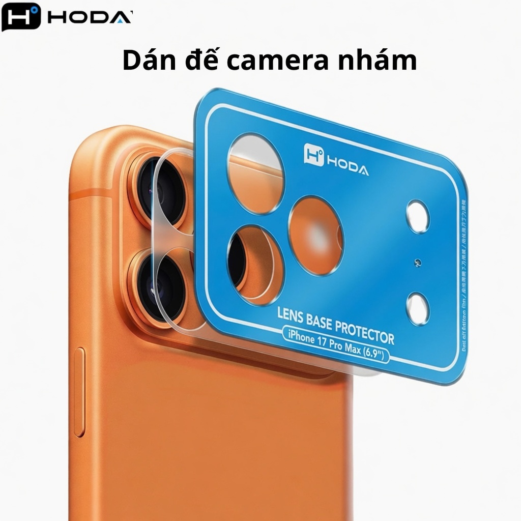 [Chính Hãng] Miếng Dán Bảo Vệ Đế Camera Hoda Nhám PET 0.25mm Cho IP 17 Pro / 17 ProMax - Chống Trầy Xước,Bền Bỉ, Tối Ưu