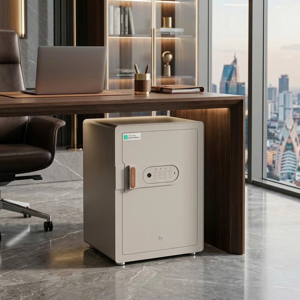Két sắt Xiaomi CRMCR 60MS Nặng 44KG chống cháy khóa vân tay điện tử kết nối điện thoại thông minh