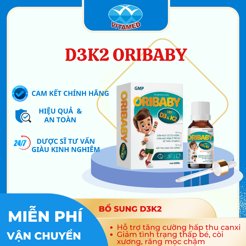 [ Mua 2 Tặng 1 ] Oribaby - Bổ Sung D3+K2 Cho Bé Chai 20ml