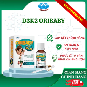 Oribaby D3K2 - Bổ Sung D3+K2 Cho Bé Chai 20ml tặng ORIBABY D3K2