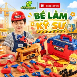 Đồ Chơi Hộp Dụng Cụ Sửa Chữa Kỹ Sư Cho Bé BỐ KHỦNG LONG Hơn 40 Dụng Cụ Tặng Mũ Và Kính Vali Kỹ Sư Gấu Lắp Ráp