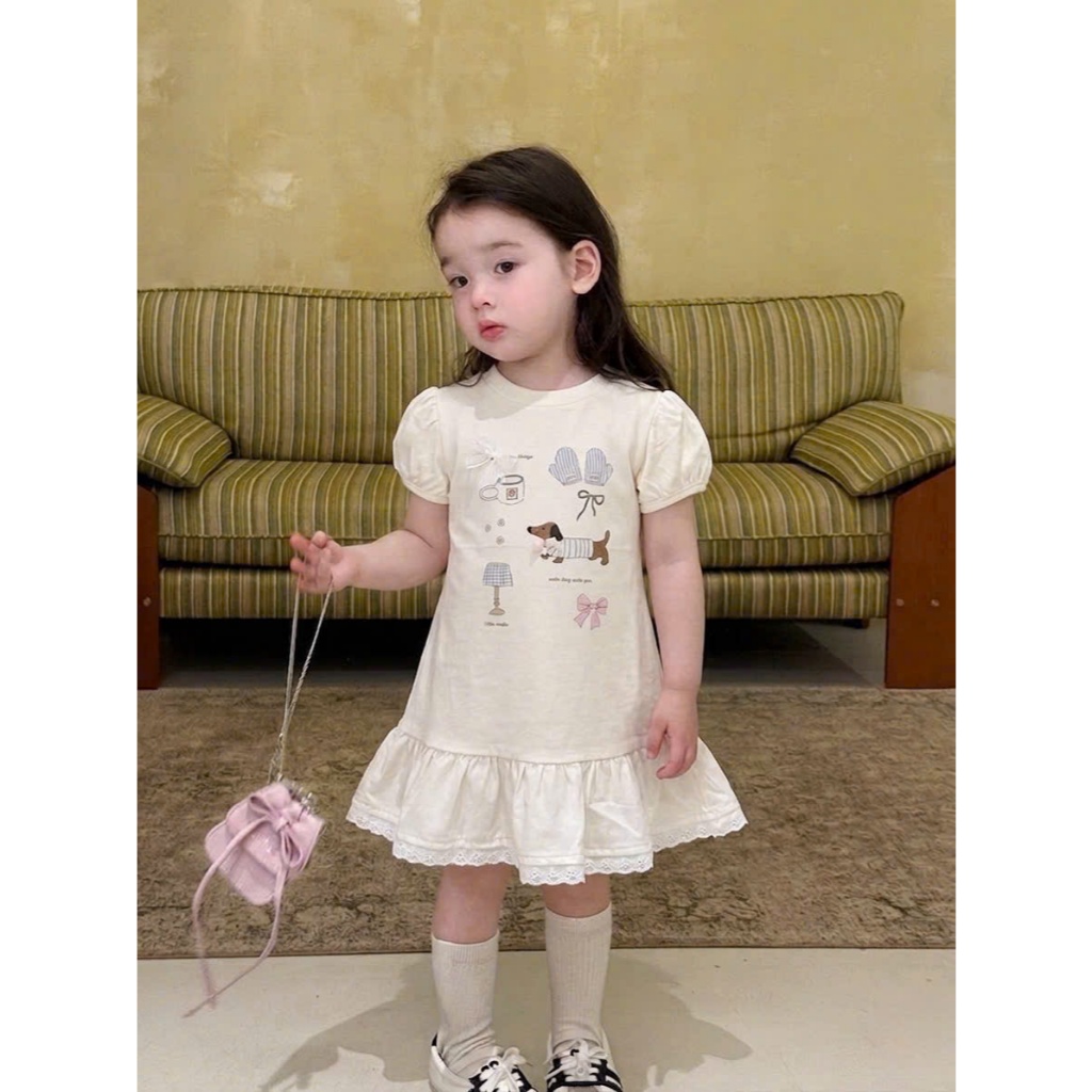 Váy Cho Bé Gái Tệu Kisd - Set Váy Tiểu Thư Cotton Mềm Mại Thoáng Mát Mùa Hè Cho Bé 9 - 21kg