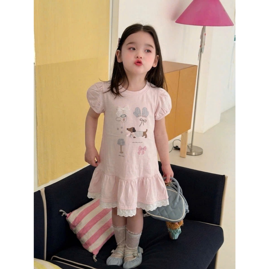 Váy Cho Bé Gái Tệu Kisd - Set Váy Tiểu Thư Cotton Mềm Mại Thoáng Mát Mùa Hè Cho Bé 9 - 21kg